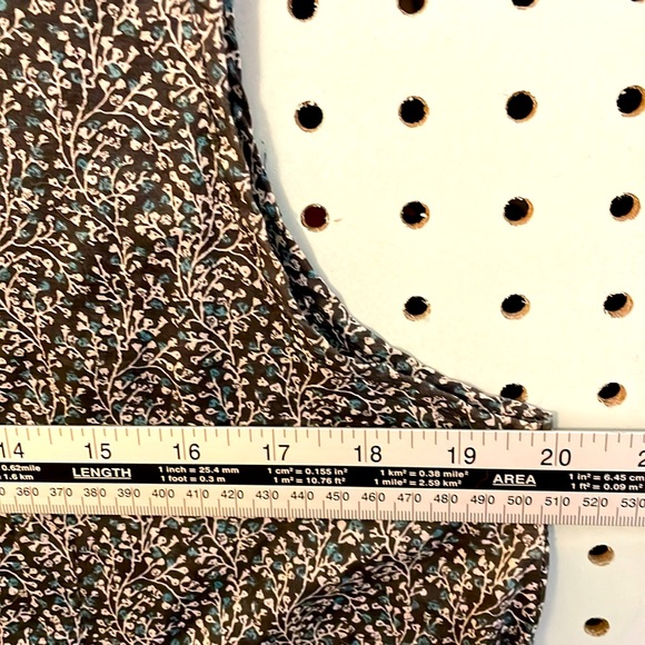 Eddie Bauer Women’s Tiny Floral Tank Top with Button Opening Front Charcoal Teal - Picture 8 of 9